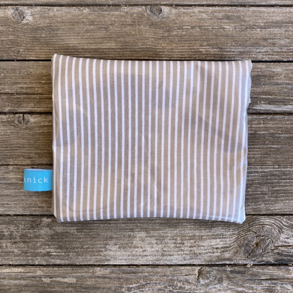 Mini-Wetbag klassisch gestreift. beige-weiß, Streifen, Rückseite