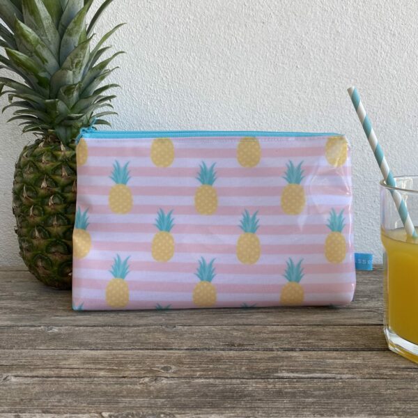 Schwimmtasche/ Wetbag/ Kulturbeutel 'Hallo Sommer' Ananas, gestreift