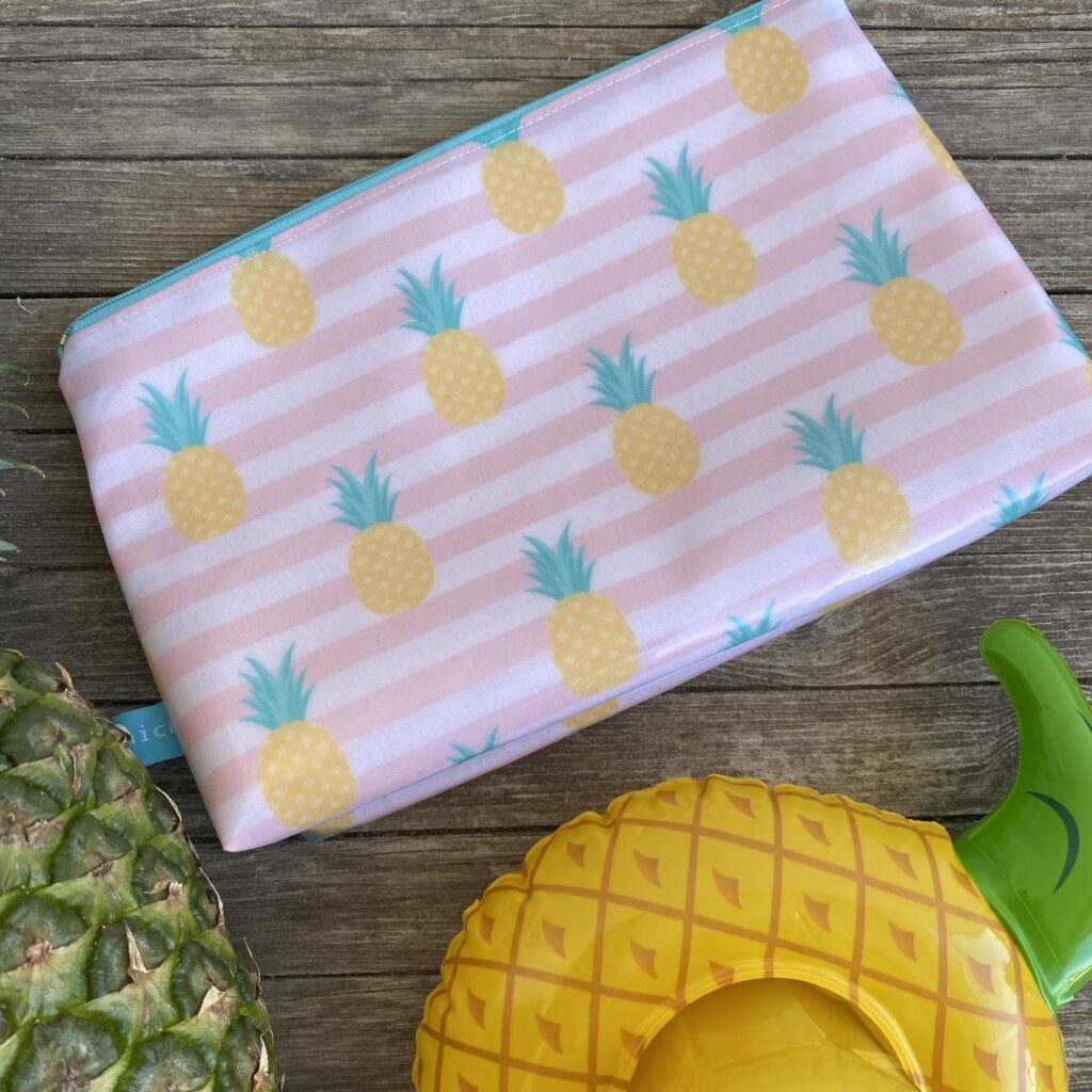 Schwimmtasche/ Wetbag/ Kulturbeutel 'Hallo Sommer' Ananas, gestreift