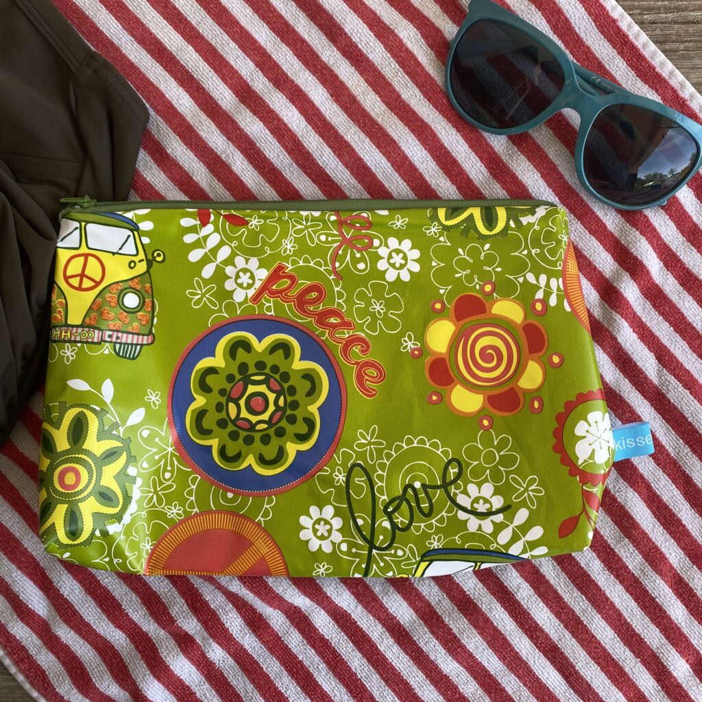 Wetbag, Schwimmtasche, Nasstasche für Strand oder Schwimmbad, Peace Bus, Hippie-Tasche