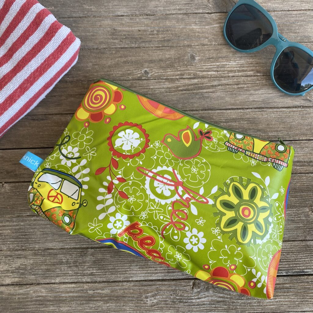 Wetbag, Schwimmtasche, Nasstasche für Strand oder Schwimmbad, Peace Bus, Hippie-Tasche