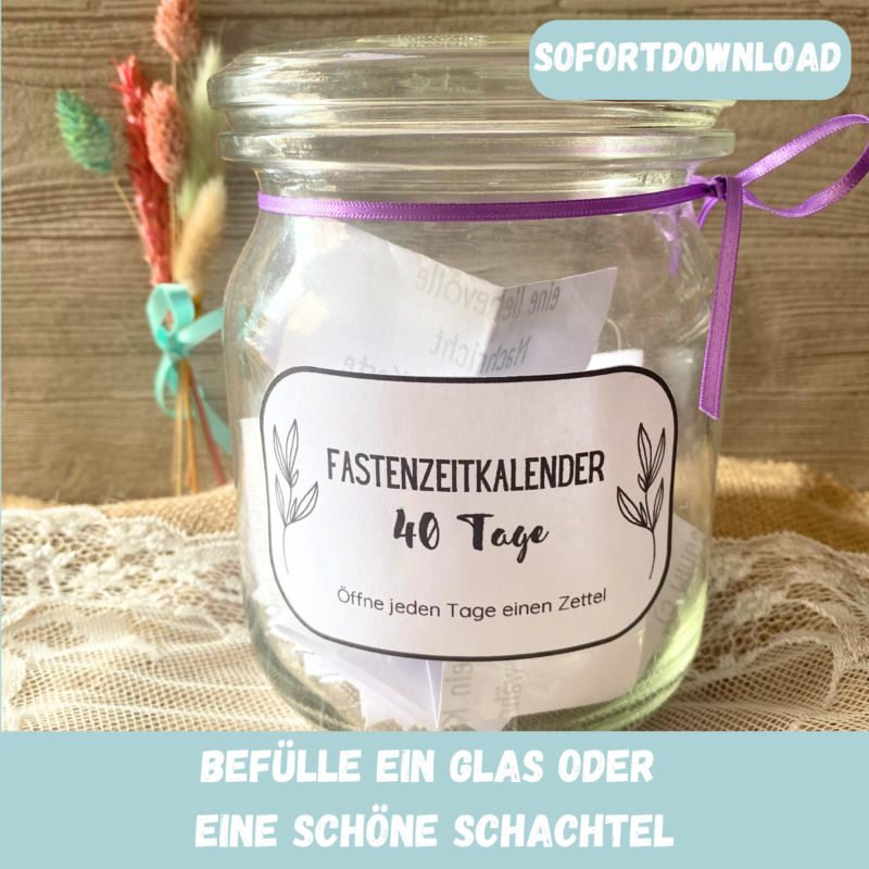 achtsamer Kalender Fastenzeit - 40 Tage Fasten - Digitaler Download PDF