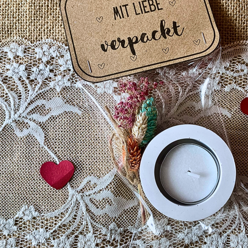 Bastelvorlage Geschenktüte, Tütenklappe - Mit Liebe verpackt - 3 Größen - Digitaler Download PDF