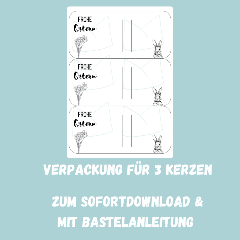 Kerzenverpackung Frohe Ostern Hase Blumen (7)