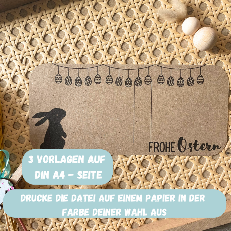 Kerzenverpackung Frohe Ostern Eiergirlande & Osterhase