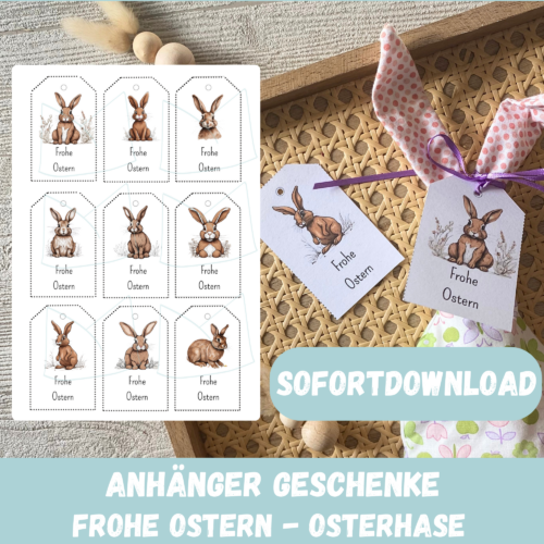 Geschenkanhänger Frohe Ostern Osterhase