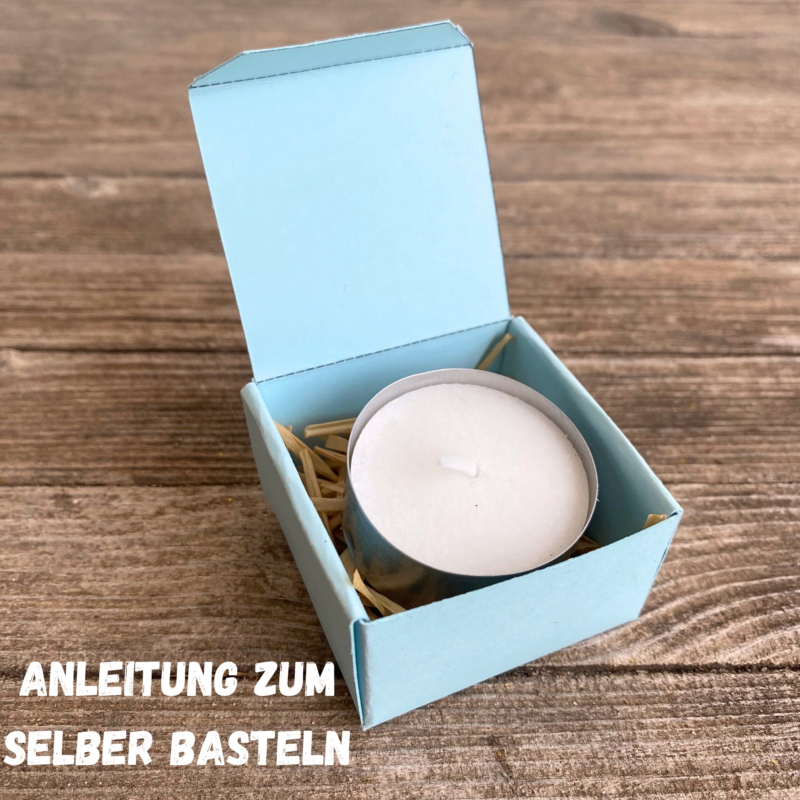 Geschenkkarton/ Verpackung für Teelichter, blanko - Bastelvorlage zum selber basteln - Download