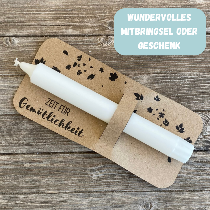 Zeit für Gemütlichkeit - Kerzenverpackung für Stabkerzen & andere Kleinigkeiten - Druckvorlage zum selber basteln - Download