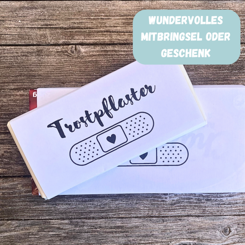 Trostpflaster, Schokoladenbanderole, Verpackung für Schokolade 100 g & 200 g Tafeln - Digitaler Download - PDF