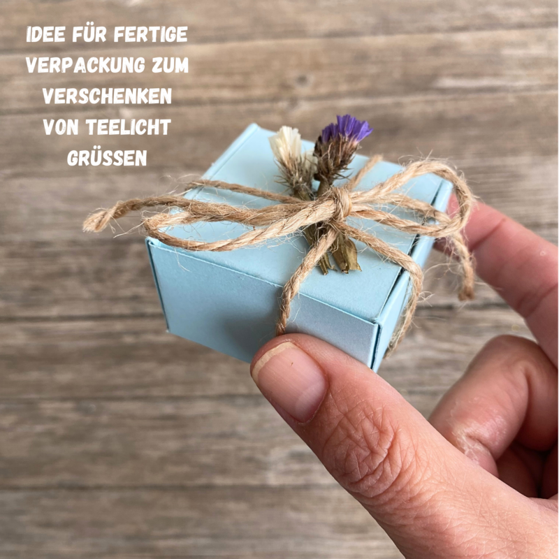 Geschenkkarton/ Verpackung für Teelichter, blanko - Bastelvorlage zum selber basteln - Download