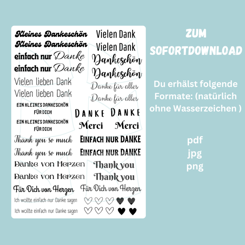 Kerzentattoo Vorlage Kleines Dankeschön, Danke sagen - für Kerzen - DIY Druckvorlage - Download