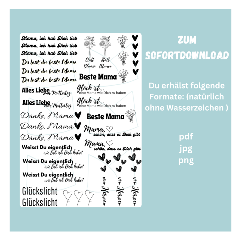 aKerzentattoo Vorlage Köln - für Mama, Muttertag - DIY Druckvorlage - Download