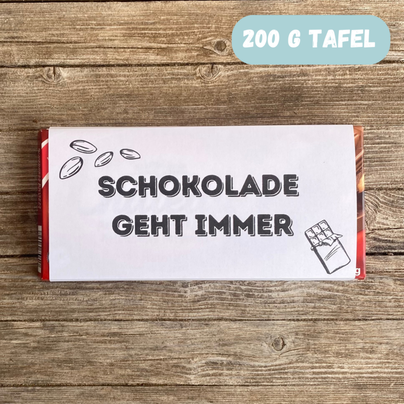 Schokolade geht immer, Verpackung für Schokolade 100 g & 200 g Tafeln - Digitaler Download - PDF