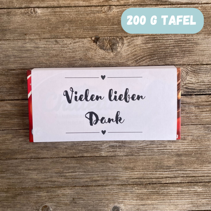 Vielen Dank, Schokoladenbanderole, Verpackung für Schokolade 100 g & 200 g Tafeln - Digitaler Download - PDF