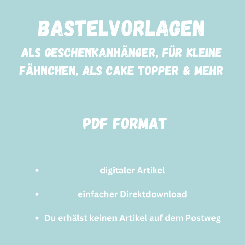 Geschenkanhänger Bastelvorlage für verschiedene Anlässe, Anhänger, Etiketten für Geschenke - PDF Download